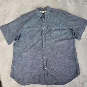 Old Navy Shirt Mens XXLT Blue Classic Slim Fit Button Down Short Sleeve‎ Casual